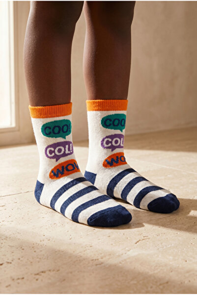 Katia&Bony Children's Cute Monster Socks Ecru