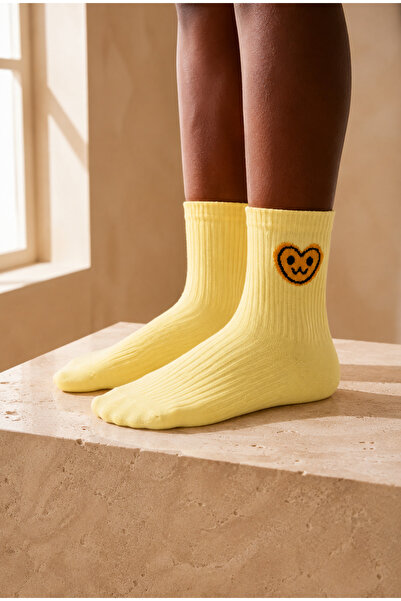 Katia&Bony Children's Emoji Patterned Socks Yellow