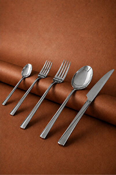Gökdil Asrin Gold Touch 30 Pieces for 6 People 18/10 1St Grade Steel Fork Spo...