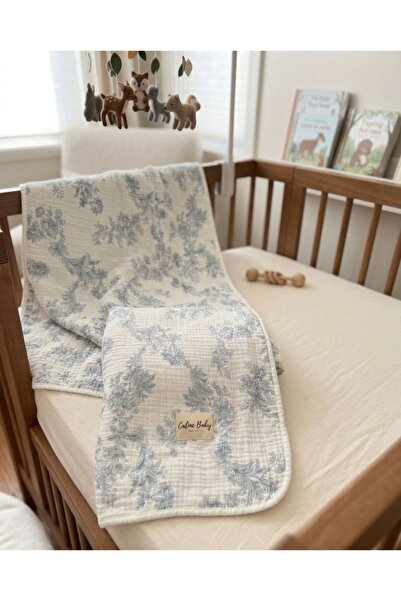 Caline Baby 4 Layer Jacquard Muslin Blanket 110X110 cm - Flora Pattern