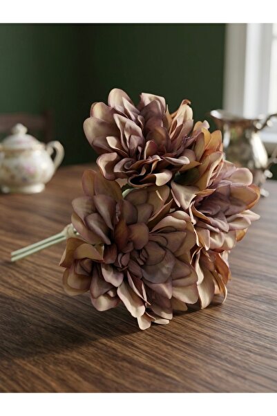 Lilac Home Yapay Çiçek 4’lü Lüx Yıldız Çiçeği Kahverengi