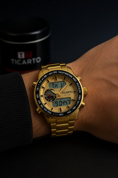 G Sport POLO Su Geçirmez Hem Analog Hem Dijital Çelik Kol Saati