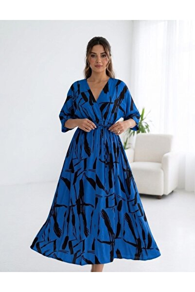 BRK Women's elegant turkish dress with belt waist tie