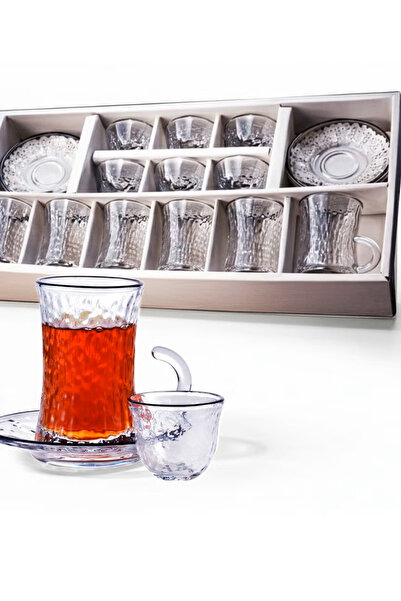 Smart Kitchen طقم فاخر من أكواب الشاي وفناجين القهوة مع الصحون – 18 قطعة بتصم...