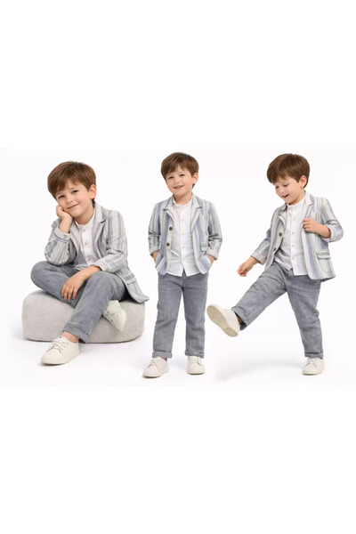 northcity n طقم أطفال من 3 قطع من الكتان والموسلين لعمر 1-5 سنوات - مضاد للبك...