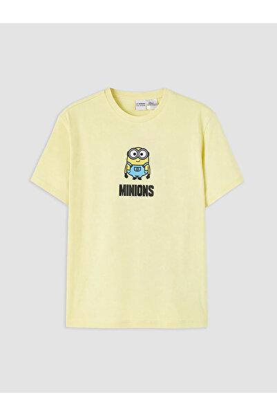 LC Waikiki Yellow Crew Neck Minions Printed Girls' T-Shirt