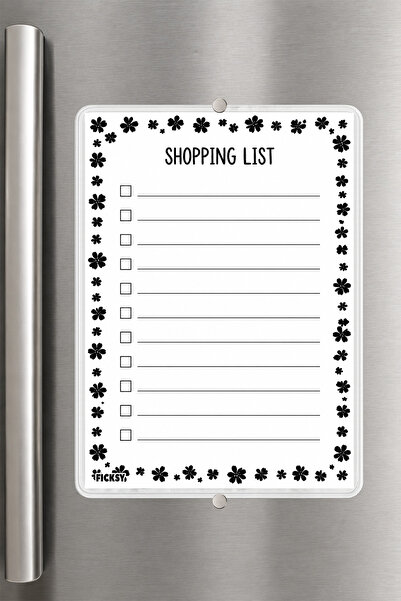 Ficksy Alışveriş Listesi - A5 - Mıknatıslı - PVC - Buzdolabı Notluk & Masaüst...