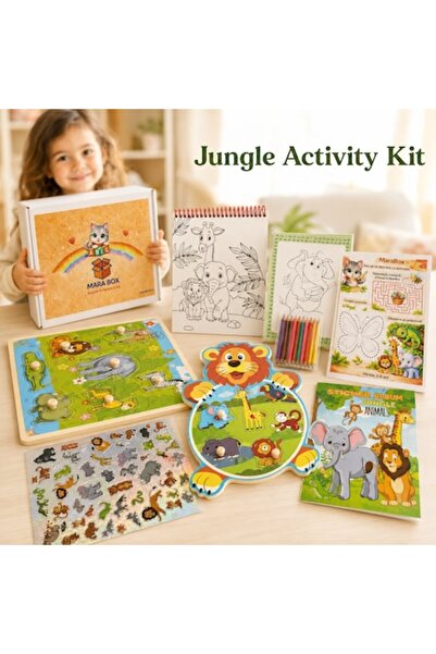 Mara Box Kit de activități pentru copii 3-6 ani MaraBox, tematică Junglă, 2 p...