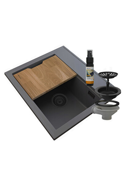 Granitan Set chiuveta bucatarie si spray, Granitan, Granit, Gri