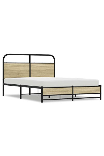 vidaxl Cadru de pat fără saltea 120x190 cm Lemn derivat stejar Sonoma