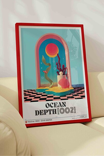 Buka Shops Abstract Sea Coral Painting Surreal – Vaporwave Y2K Art Poster – R...