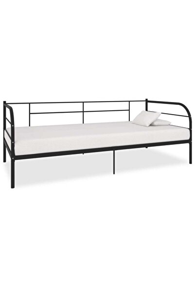 vidaxl Cadru pat de zi, negru, 90 x 200 cm, metal