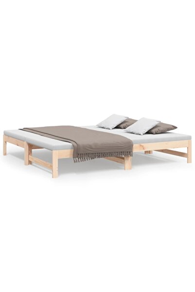 vidaxl Pat de zi extensibil, 2x(75x190) cm, lemn masiv de pin