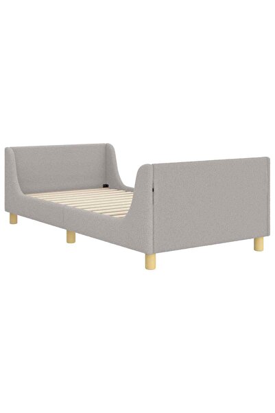vidaxl Cadru de pat pentru copii cu spătar Gri deschis 90 x 190 cm
