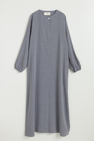 Nihan Large Size Ferace with Metal Accessories - Navy Blue