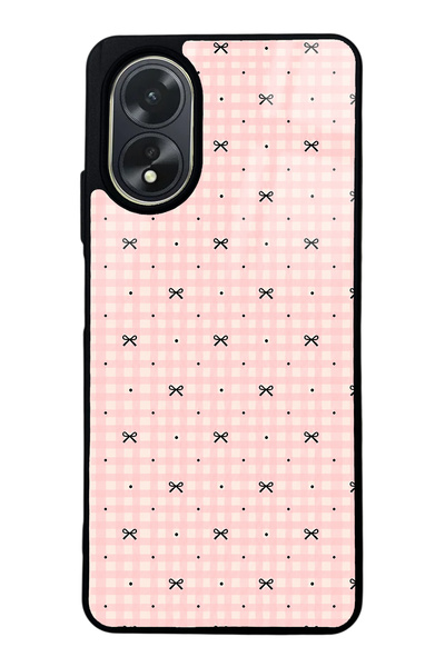 Spoyi Oppo A38 Pink Coquette Pattern Tasarımlı Glossy Telefon Kılıfı