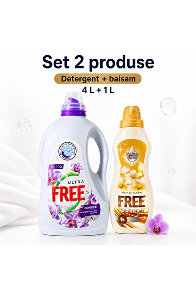 FREE Set 2 Produse pentru Rufe, Ultra Orhidee 4 L, Gold Heart 1 L, Detergent ...