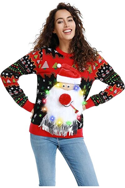 MIULEE LED Christmas Sweater, Unisex, Funny Christmas, Light Up Knitted Sweat...