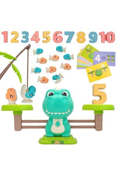 woopie Joc educativ Balanță Dinozaur cu pescuit și numere, 3+ ani