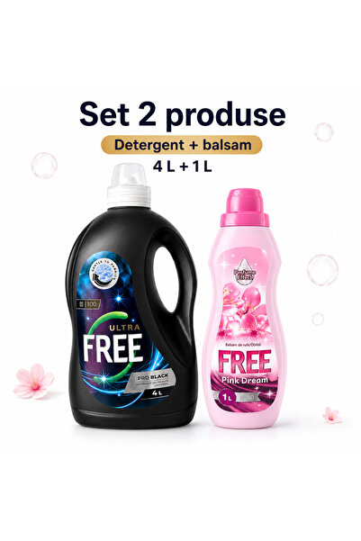 FREE Set 2 Produse pentru Rufe, Ultra Pro Black 4 L, Pink Dreams 1 L, Deterge...