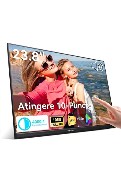 Prechar Monitor Portabil Touchscreen, 23.8 Inch, Full HD, Functie Multi-touch...