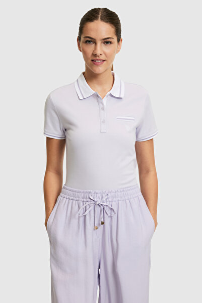U.S. Polo Assn. Women's Lilac Polo Collar Basic T-Shirt 50323455-Vr034