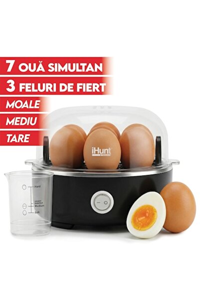 iHunt Fierbător de ouă BRO, 350W, Capacitate pentru 7 ouă, 3 moduri de fierbe...