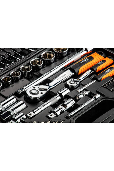 NEO Tools Set de chei tubulare NeoTools 77 EL. Cheie cu clichet pentru biți h...