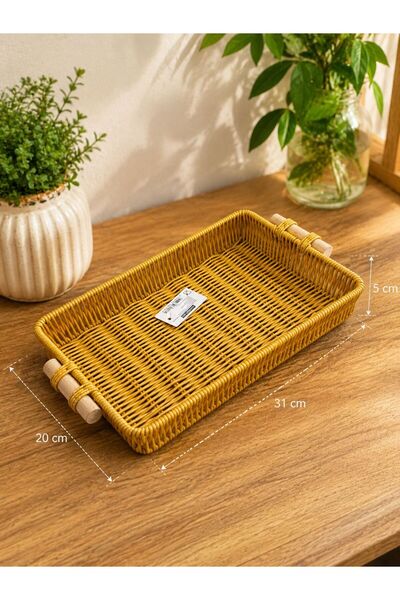 MN KRİSTAL PLASTİK RATTAN TEPSİ