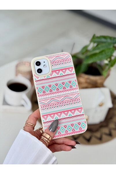 Go Aksesuar Iphone 11 Uyumlu Turkuaz Pembe Tasarımlı Baskılı Esnek Silikon Kılıf