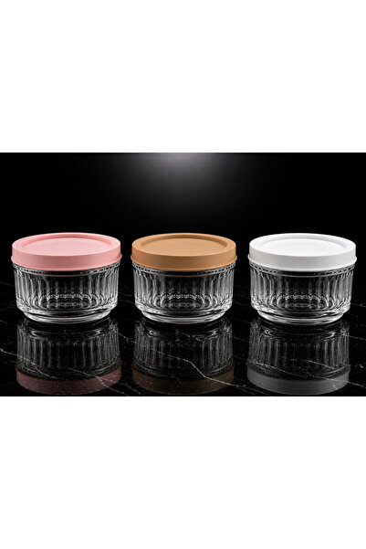 EVORRA LİVİNG 3-Piece Glass Storage Container with Lid 425 Cc |   Breakfast S...