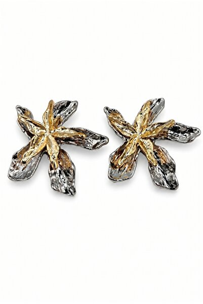 Jack Ferrero Modern Design Gold Silver Tone Textured Flower Shaped Bijouterie...