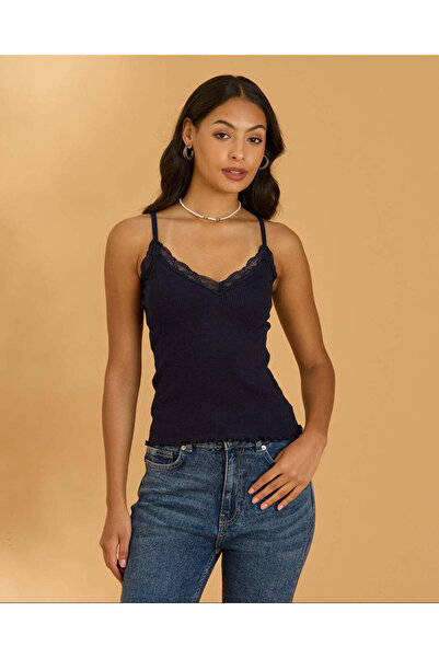 REDTAG Women Navy Strappy Lace Vest