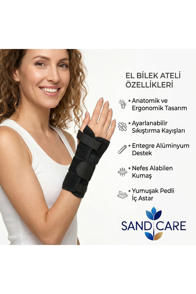 Sandcare Hand Wrist Splint High Quality Neoprene Fabric Double Sided Static Hand Wrist Splint with Steel Support