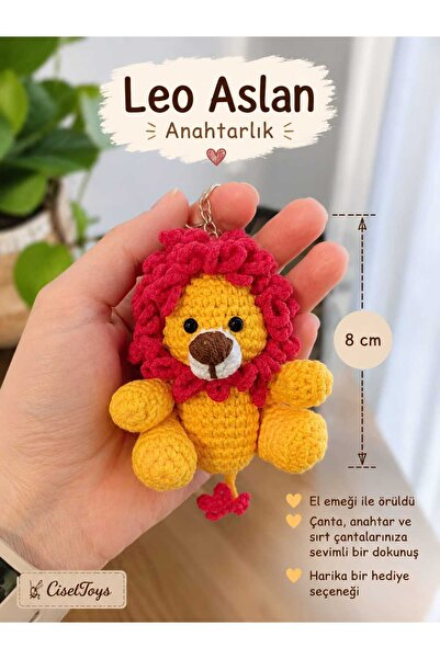 Amigurimi Aslan Anahtarlık Charm
