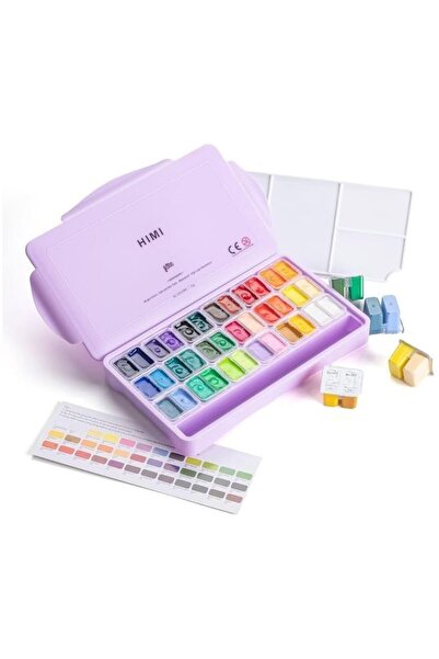 Art & Art HIMI Twin Cup Gouache Set 36 Renk x 12 gr Guaj Boya (Purple Case)
