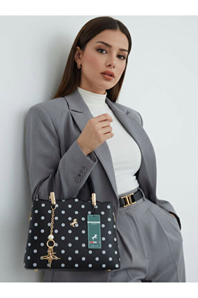 Miami Polo Club Women's Charm Handbag with Adjustable Long Strap