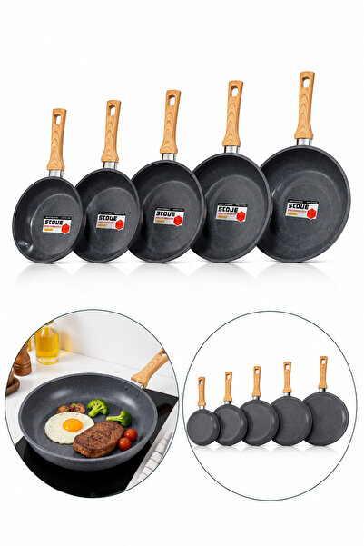 OEM HomeRoy – Set 5 Tigăi, 20 cm – 22 cm – 24 cm – 26 cm – 28 cm