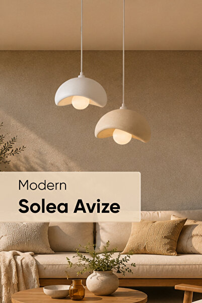 Jusel Solea 2'li Avize Beton Dokulu, Salon, Balkon, Yatak Odası İçin Dekorati...