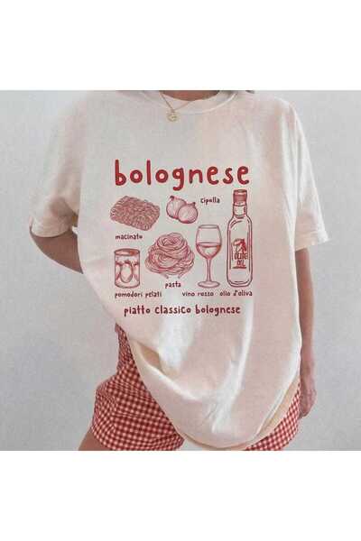 Grafftee Clothing Bolognese Pasta Printed Unisex Oversize T-Shirt