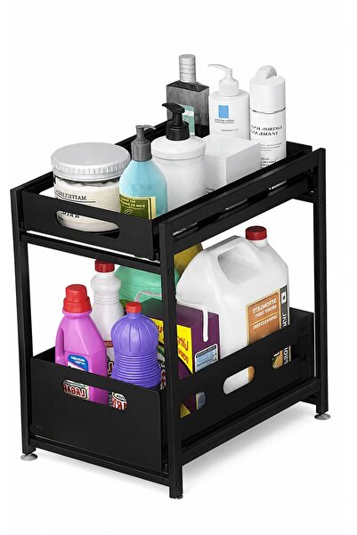Smart Under Sink Organizer, Bathroom under Sink Storage, 2-Tier Bathroom Coll...
