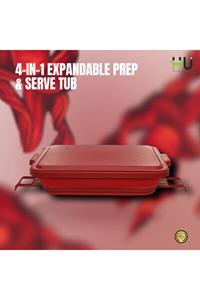 HU HAPPY USER 4-in-1 Expandable Prep & Serve Tub