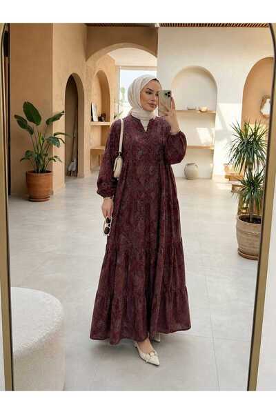 MissPuL Women's Buttoned Modal Fabric Flowy Long Dress