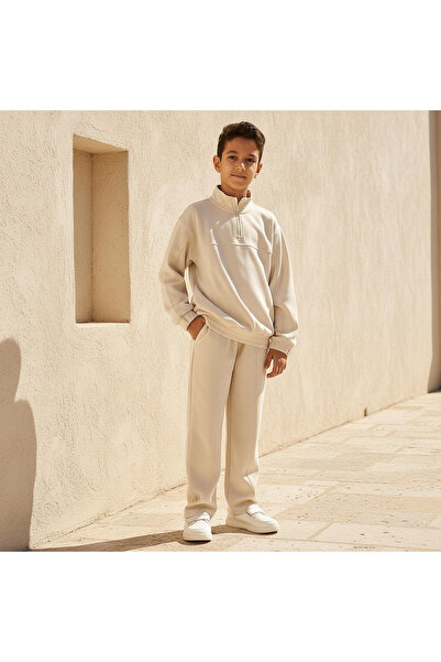 ELIGO High Neck Long Sleeves Sweatshirt and Track Pant Set with Pockets