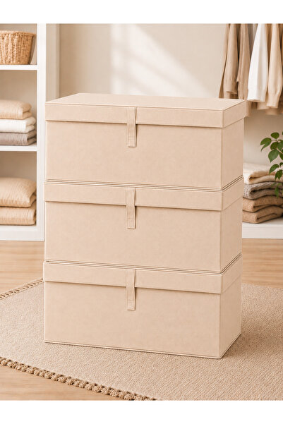 Pazar Kapısı Multi-Purpose Storage Box Organizer with Lid, Crate Type Box, St...