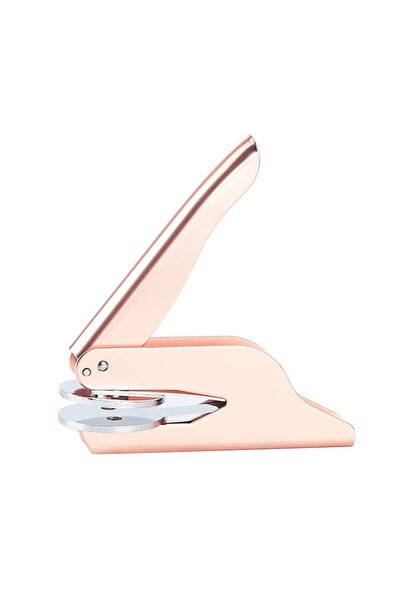 Mühürcüm Soğuk Damga Kabartma Kitap Mührü Metalik Rosegold Boya Özel Seri