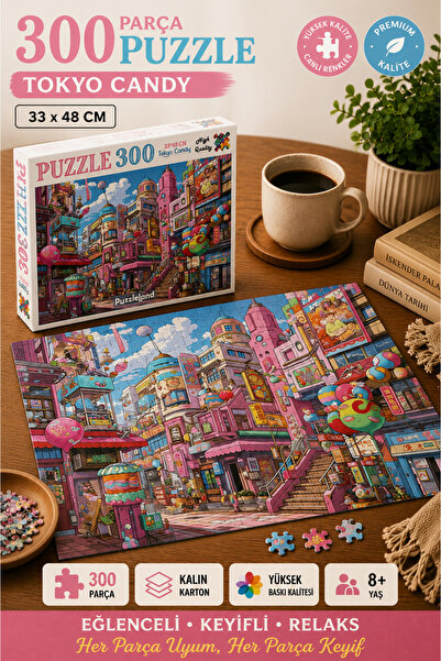 kidssan games Puzzleland Tokyo Candy 300 Parça Puzzle 33x48 cm, kidssan