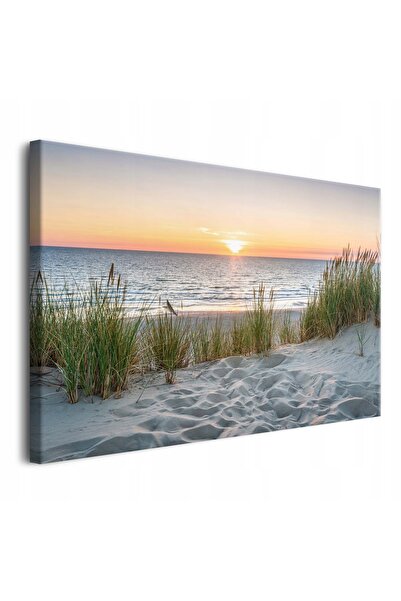 Naklejkomania Tablou pe panza, Peisaj de mare, Apus de soare, 120 cm x 80 cm,...