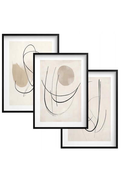 DecoWalls Set Postere In Rama, Decowalls, Abstractie, 30x40 cm, Hartie Fotogr...