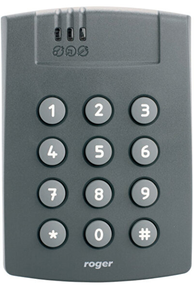 ROGER Controler de acces la sistem extern cu tastatură și cap UNIQUE gri înch...